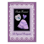 BEST FRIEND Matron of Honour -  PURPLE Gown Card