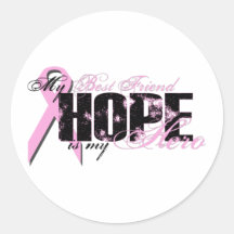 Best Friend My Hero - Breast Cancer Hope Stickers