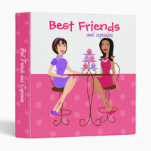 Best Friends and Cupcakes Vinyl Binder
