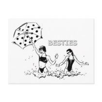 Best Friends at the Beach Postcard