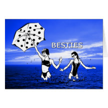Best Friends at the Ocean Beach Greeting Card