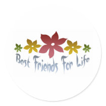 Best Friends For Life Round Stickers