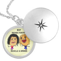 Best Friends Forever BFF Cartoon Personalized Necklace