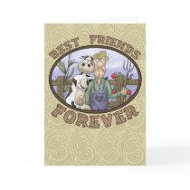 Best Friends Forever Card: Cow and Farmer