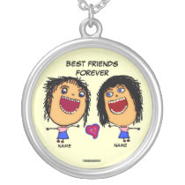 Best Friends Forever Cartoon Pendants