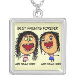 Best Friends Forever Cartoon Personalized Necklace