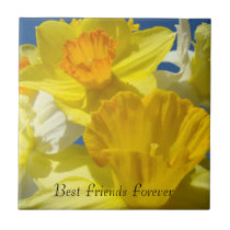 Best Friends Forever gifts Daffodil Flowers Tiles
