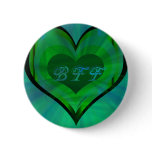 Best Friends Forever Green Heart Pinback Buttons