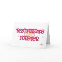 Best Friends Forever Orange Pink Flowers Card