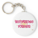Best Friends Forever Orange Pink Flowers Key Chain
