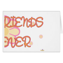 Best Friends Forever Orange Pink Flowers Part 2 Card