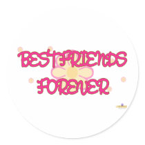 Best Friends Forever Orange Pink Flowers Stickers