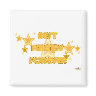 Best Friends Forever Orange Yellow Stars Refrigerator Magnet by groupies