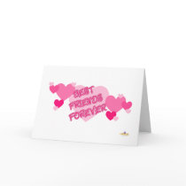 Best Friends Forever Pink Hearts Card