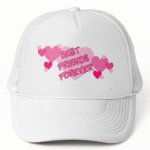 Best Friends Forever Pink Hearts Hats