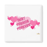 Best Friends Forever Pink Hearts Magnet