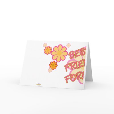 Best Friends Forever Pink Orange Flowers Part 1 Cards by groupies