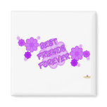 Best Friends Forever Purple Flowers Fridge Magnets