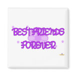Best Friends Forever Purple Lt Flowers Fridge Magnet
