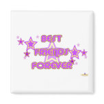 Best Friends Forever Purple Yellow Stars Fridge Magnet