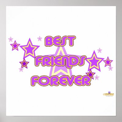 Best Friends Forever Purple Yellow Stars Posters by groupies