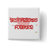 Best Friends Forever Red Lt Hearts Pin