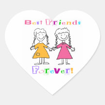 Best Friends Heart Sticker