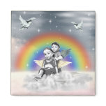 Best Friends in Heaven Fridge Magnets