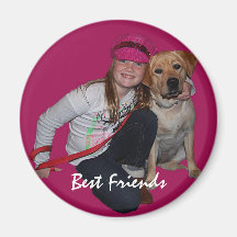 Best Friends-Pretty Girl & Puppy Magnets