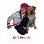 Best Friends-Pretty Girl & Puppy Post Card