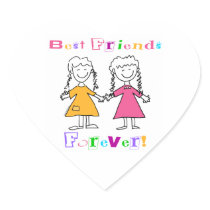 Best Friends Heart Sticker