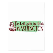 Best Girls are from Washington Postcards