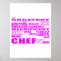 Best Girls Chefs Birthdays : Pink Greatest Chef Posters