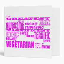Best Girls Vegetarians : Pink Greatest Vegetarian 3 Ring Binders