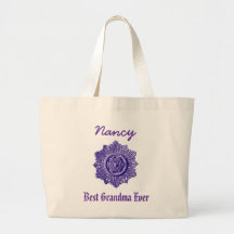 Best Grandma Ever Custom Name Vintage Purple Bag