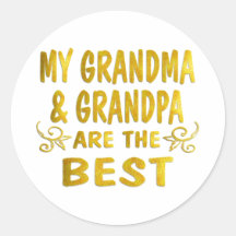 Best Grandma & Grandpa Round Sticker