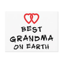 Best Grandma On Earth Post Card