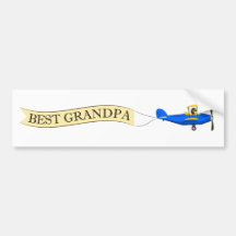 Best Grandpa Biplane Sticker Bumper Stickers