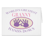 Best Granny Hands Down T-shirt Greeting Cards
