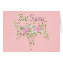 Best Granny Swirling Hearts Greeting Card