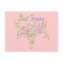 Best Granny Swirling Hearts Postcard