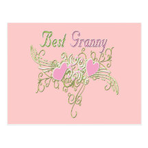 Best Granny Swirling Hearts Postcard