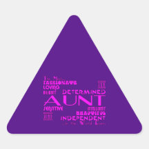 Best & Greastest Aunties & Aunts : Qualities Triangle Stickers