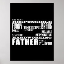 Best & Greatest Fathers & Dads Qualities of a Man Poster