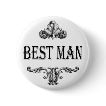 best man button customizable with own colour
