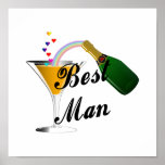 Best Man Champagne Toast Poster