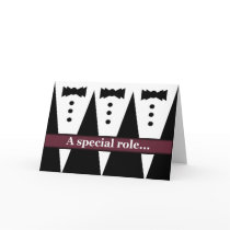BEST MAN - Funny Invite with Three Tuxes Greeting Card