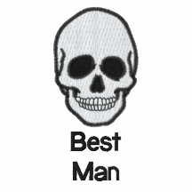 Best man skull embroidered men's t-shirt