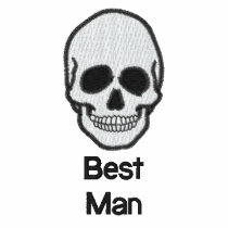 Best man skull embroidered men's t-shirt