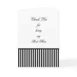 Best Man Thank You Card with Black White Stripe